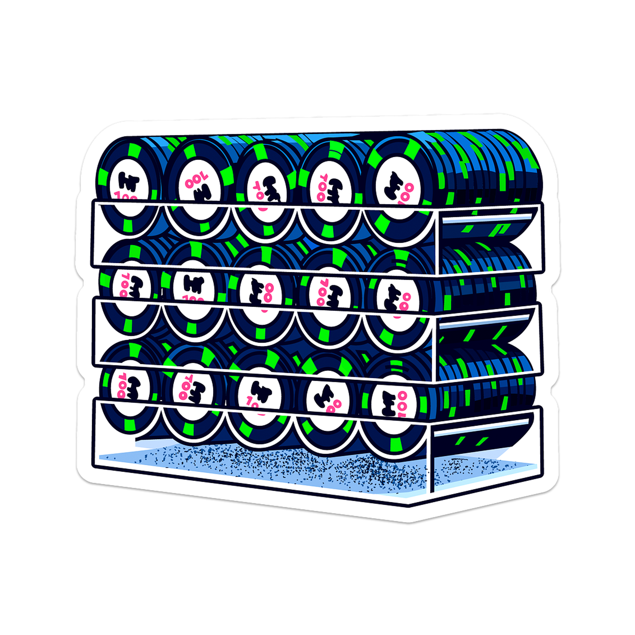 Three Stacks of High Society Sticker